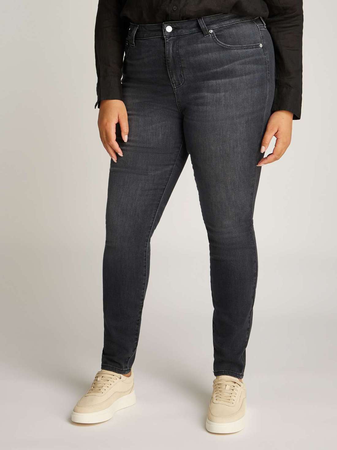 Джинсы скинни больших размеров с эффектом потертости и... CRV MELANY AI0289