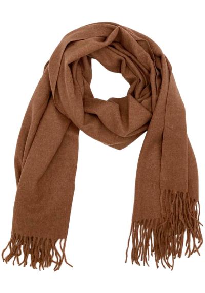 Модный шарф, Мягкий однотонный шарф с витой бахромой.