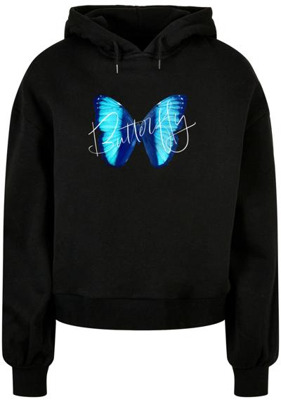 Толстовка с капюшоном Damen Ladies Butterfly Blue Organic Oversized Hoody