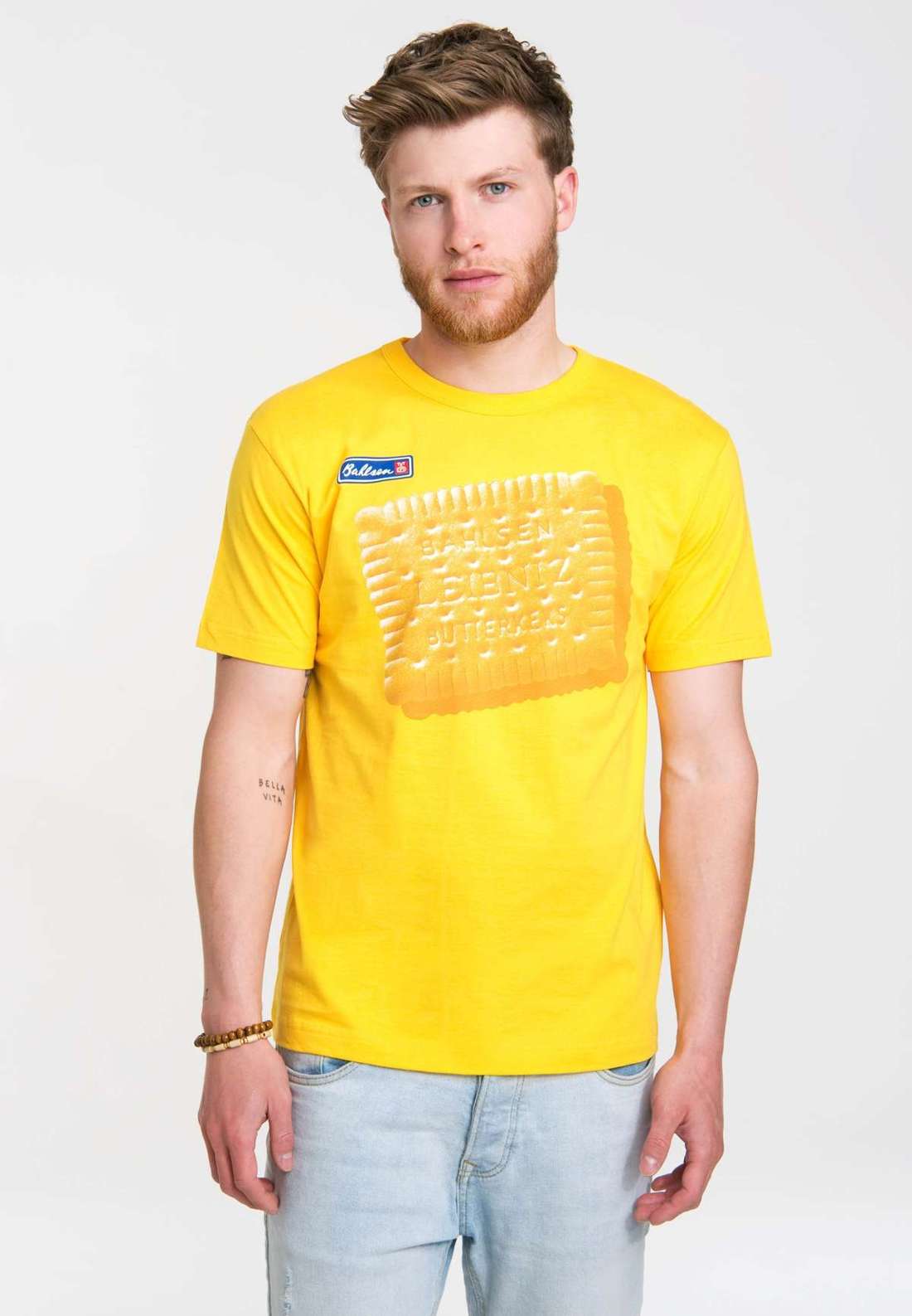 Футболка с великолепным принтом спереди Leibniz Keks