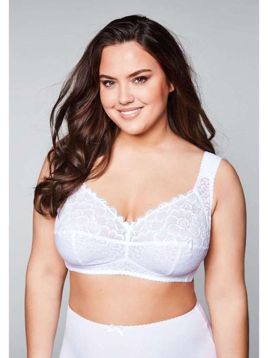 Бюстгальтер без косточек со слегка прозрачным кружевом Große Größen