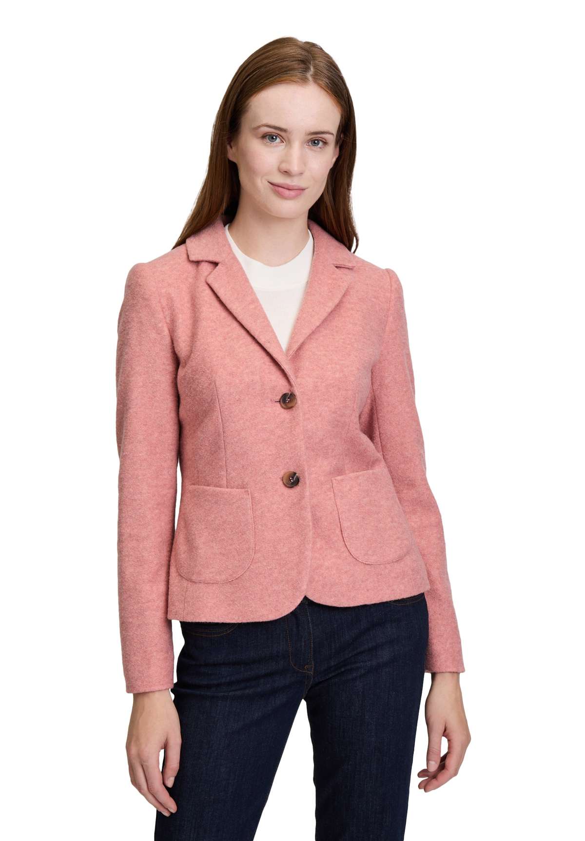 Короткий пиджак Wollblazer mit aufgesetzten Taschen