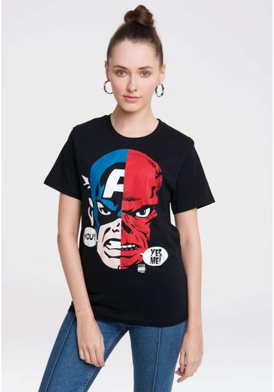 Футболка с классным принтом спереди Captain America And Red Skull Faces