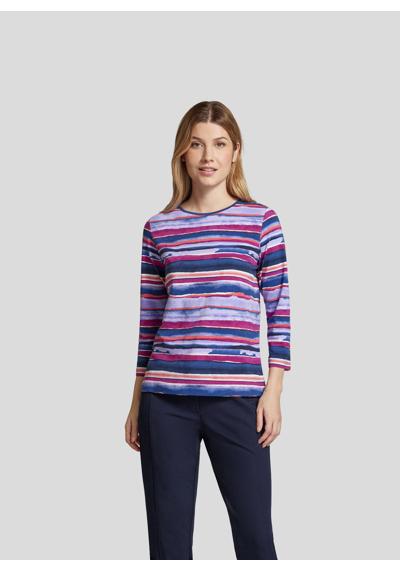 Рубашка с принтом Stilvolles Langarm-Shirt in Aquarell-Streifen-Optik