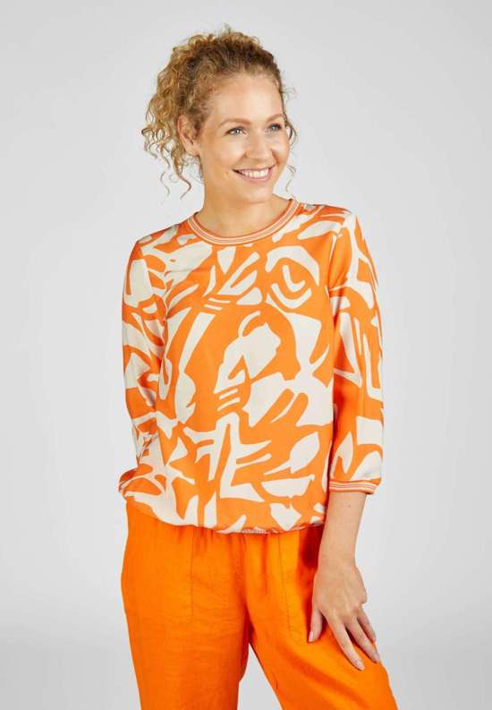 Классическая блузка Bluse mit abstraktem Muster