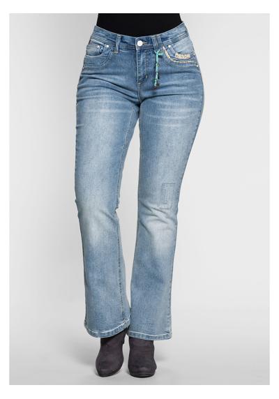 Джинсы Bootcut с пайетками на поясе Gro?e Gro?en
