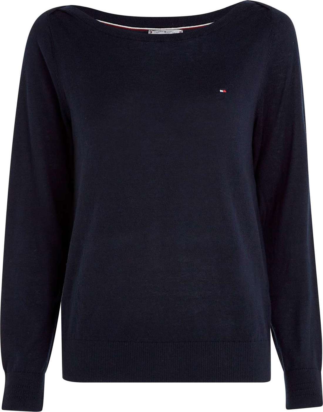 Вязаный свитер с флагом-логотипом Tommy Hilfiger CO JERSEY STITCH V-NK SWEATER