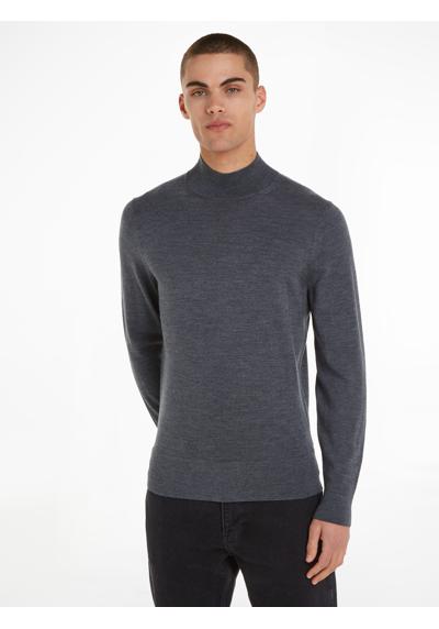 Свитер с высоким воротником и фирменной этикеткой MERINO MOCK NECK SWEATER