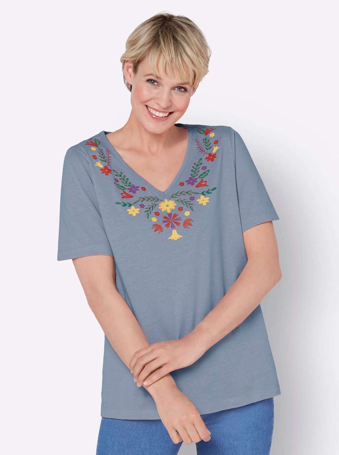 V-образная рубашка Kurzarm-Shirt