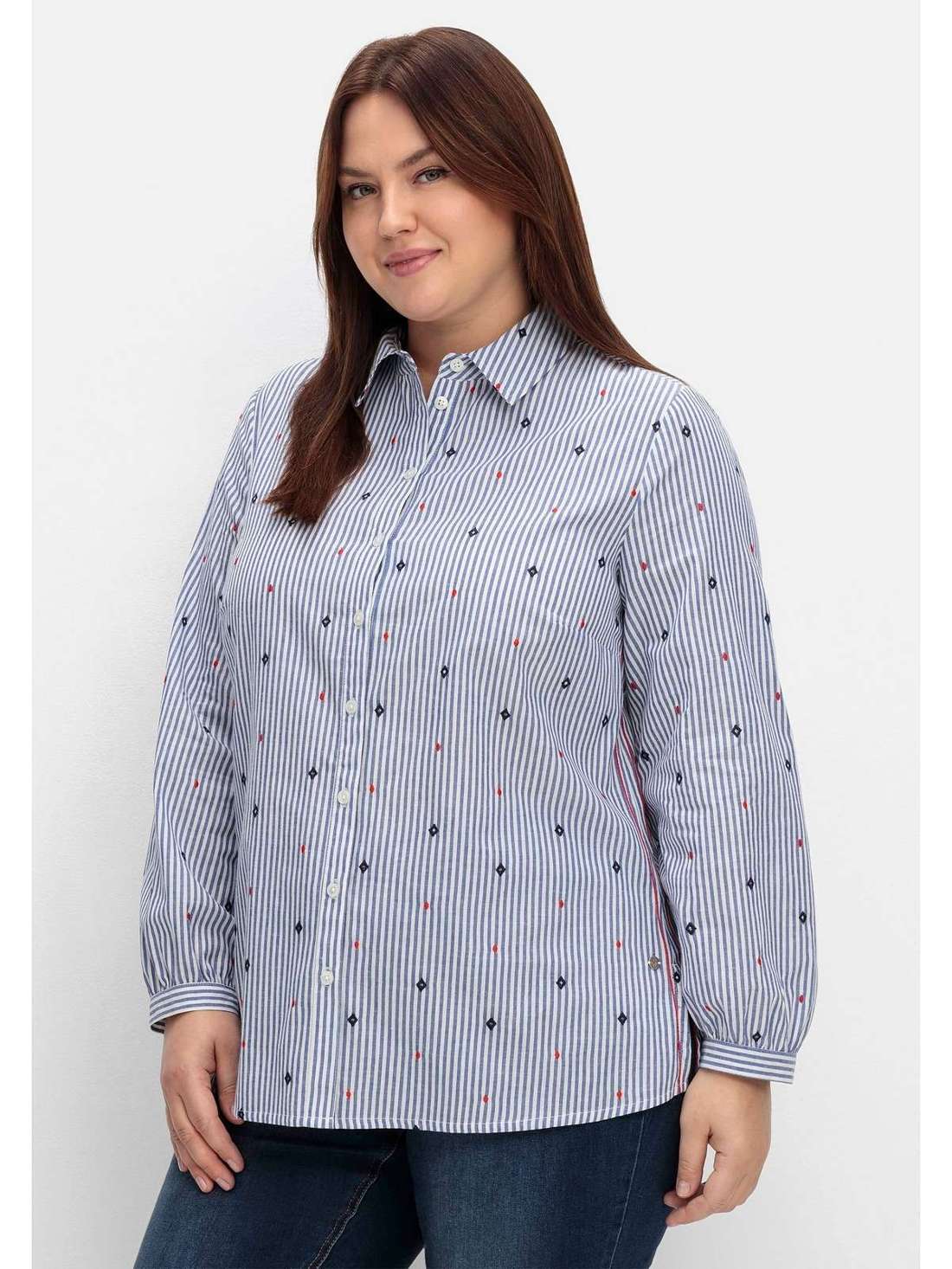 Блузка-рубашка с вышивкой Große Größen