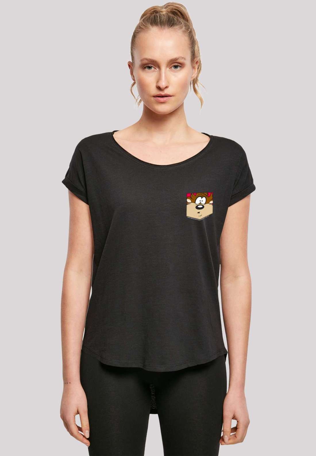 футболка Looney Tunes Tasmanian Devil Face Faux Pocket