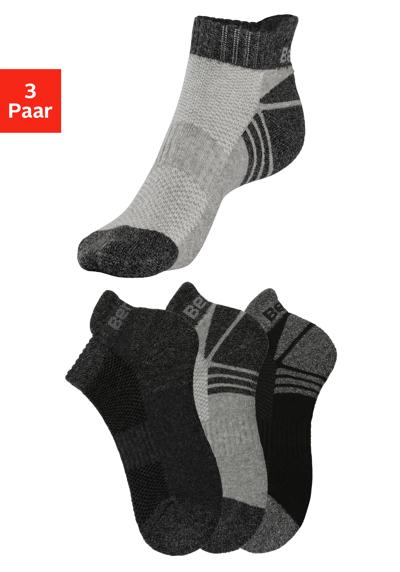 Носки-кроссовки (3 пары) с плюсневой резиной и структурой пике.