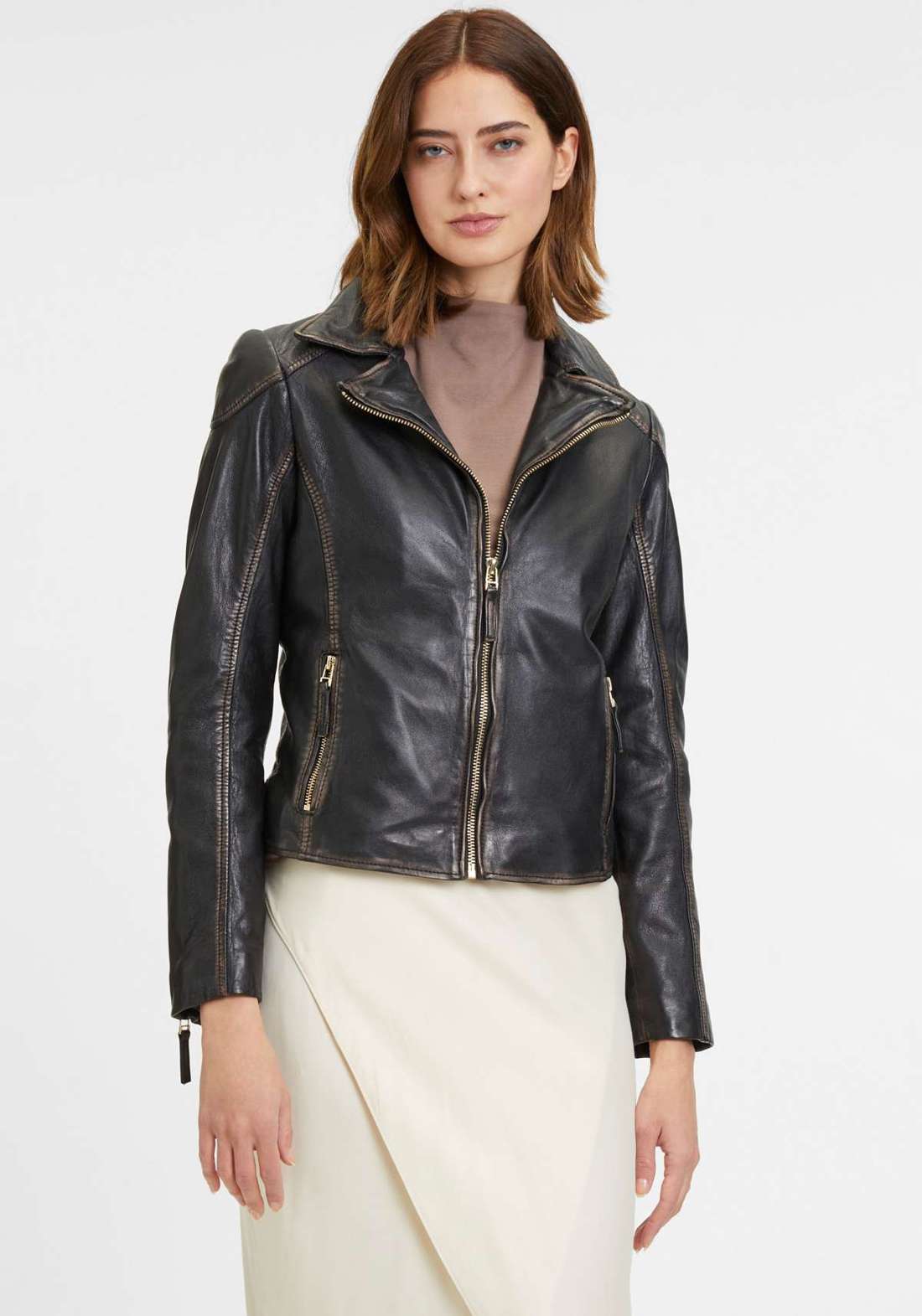 Кожаная куртка на молнии GWPeetu