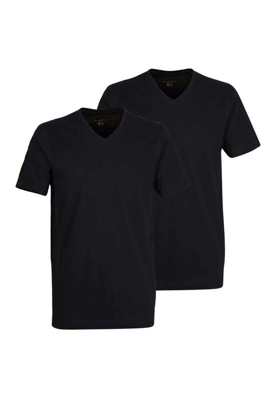 футболка с V-образным вырезом BUGATTI Herren T-Shirt uni 2er Pack
