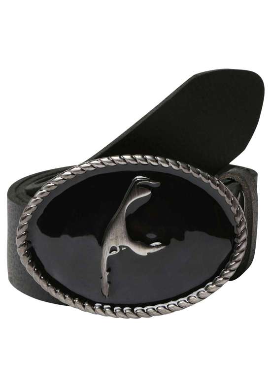 Кожаный ремень со сменной застежкой. Sylt Schwarz