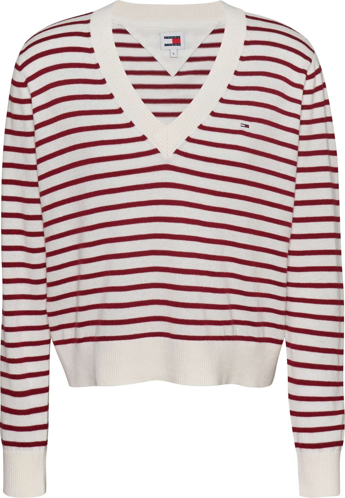 Вязаный свитер с вышивкой логотипа TJW ESSENTIAL VNECK SWEATER EXT