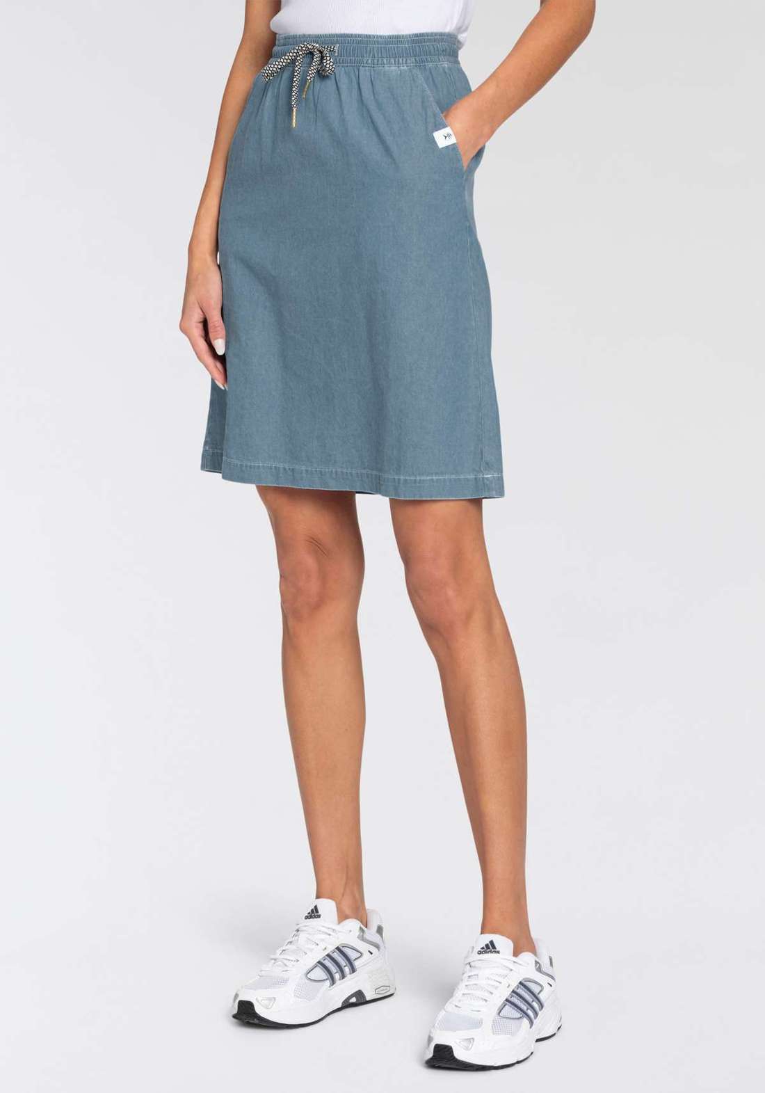 Юбка-комбинация в джинсовом стиле