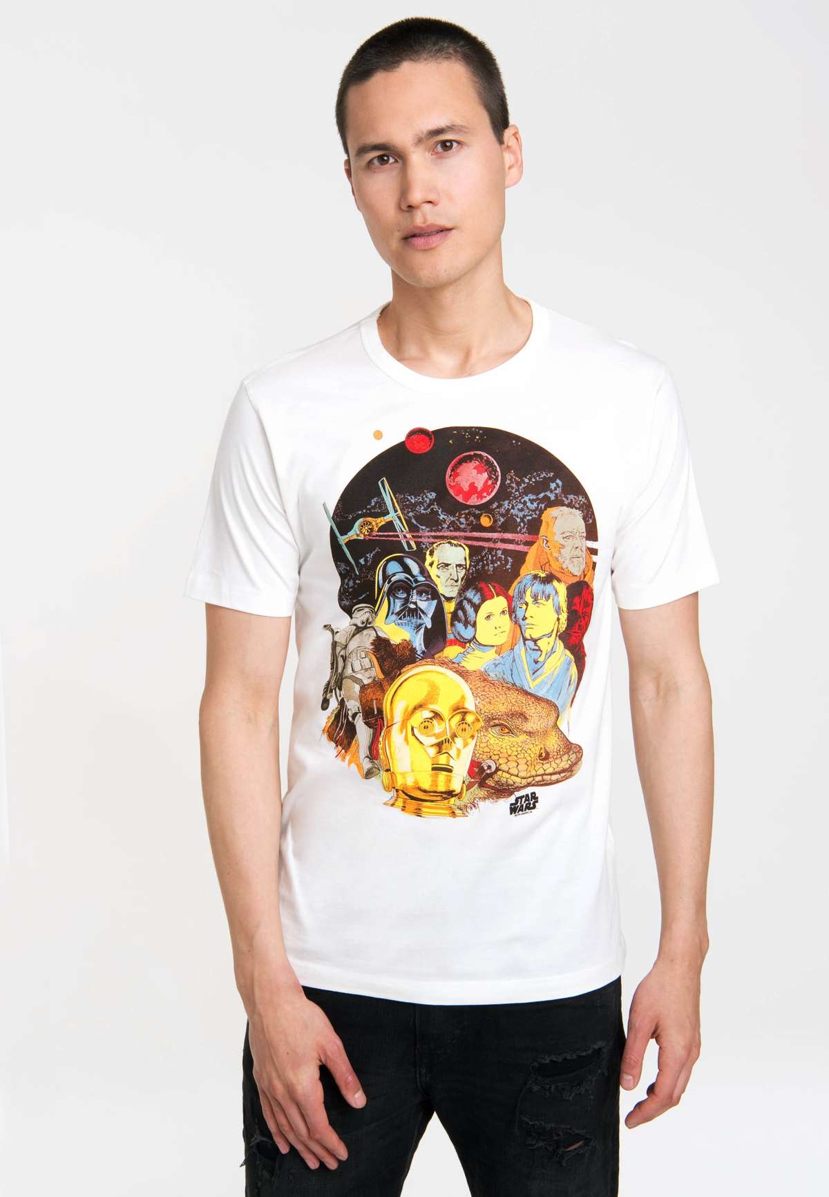 Футболка с качественной трафаретной печатью Star Wars