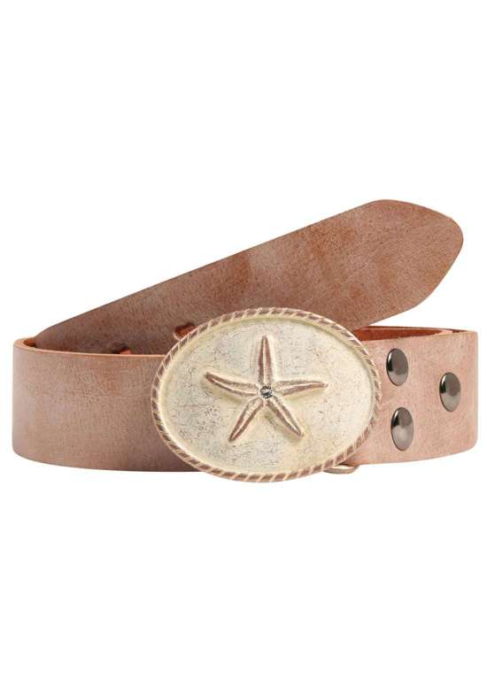 Кожаный ремень со сменной застежкой. Seestern Rosa Kristall