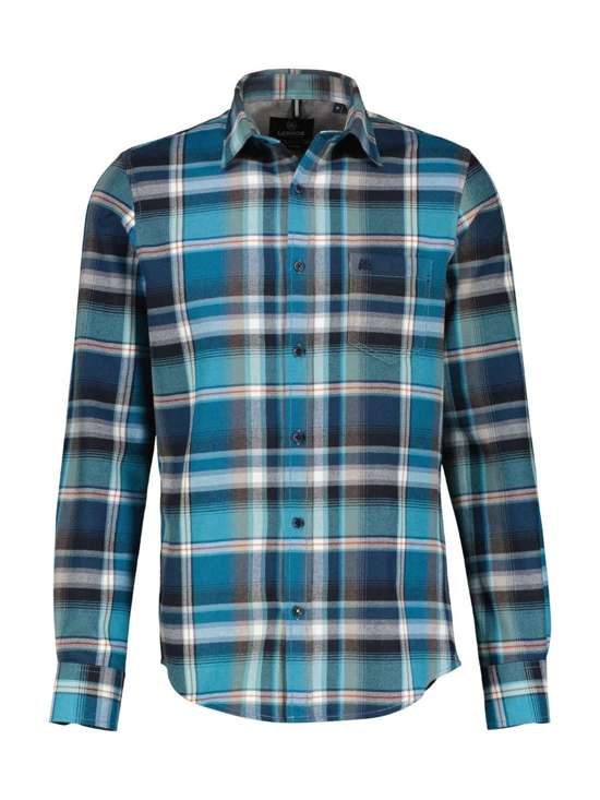 Рубашка в клетку с вышивкой логотипа