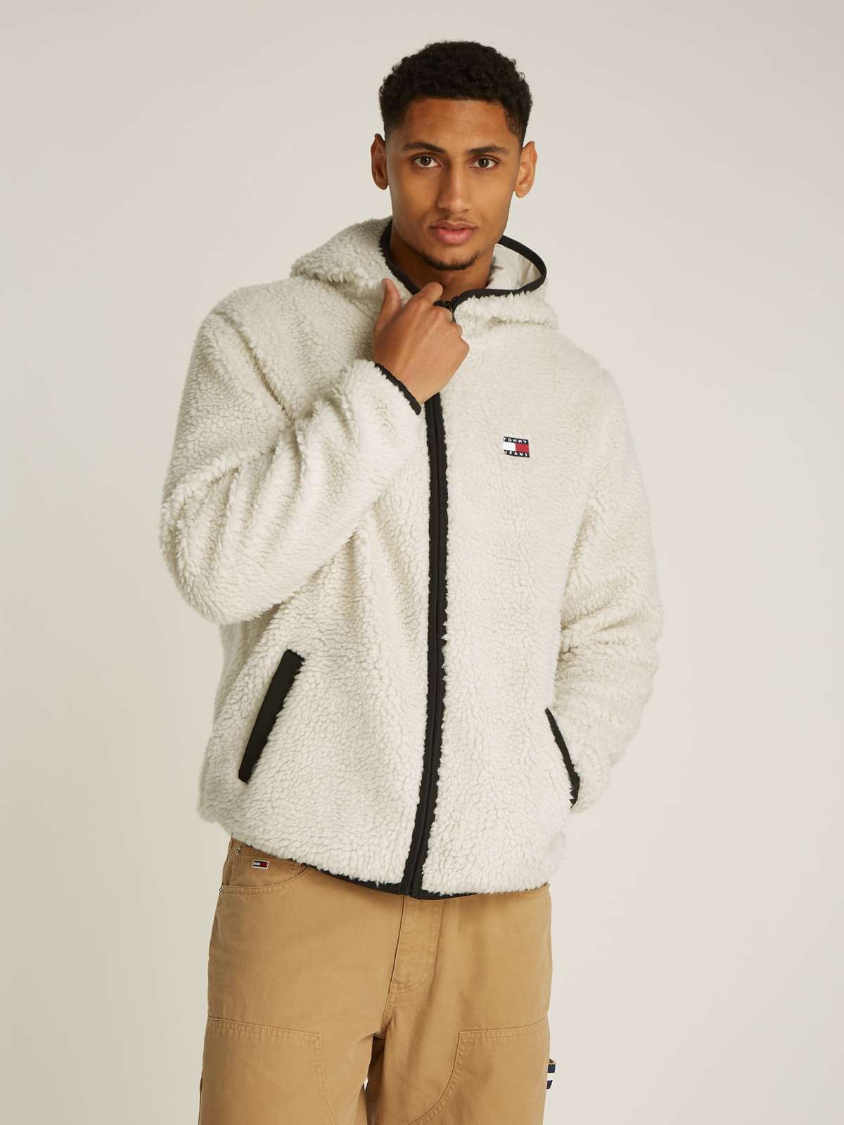 Плюшевая куртка с капюшоном и нашивкой-логотипом TJM REG BADGE TEDDY ZIP TRU EXT