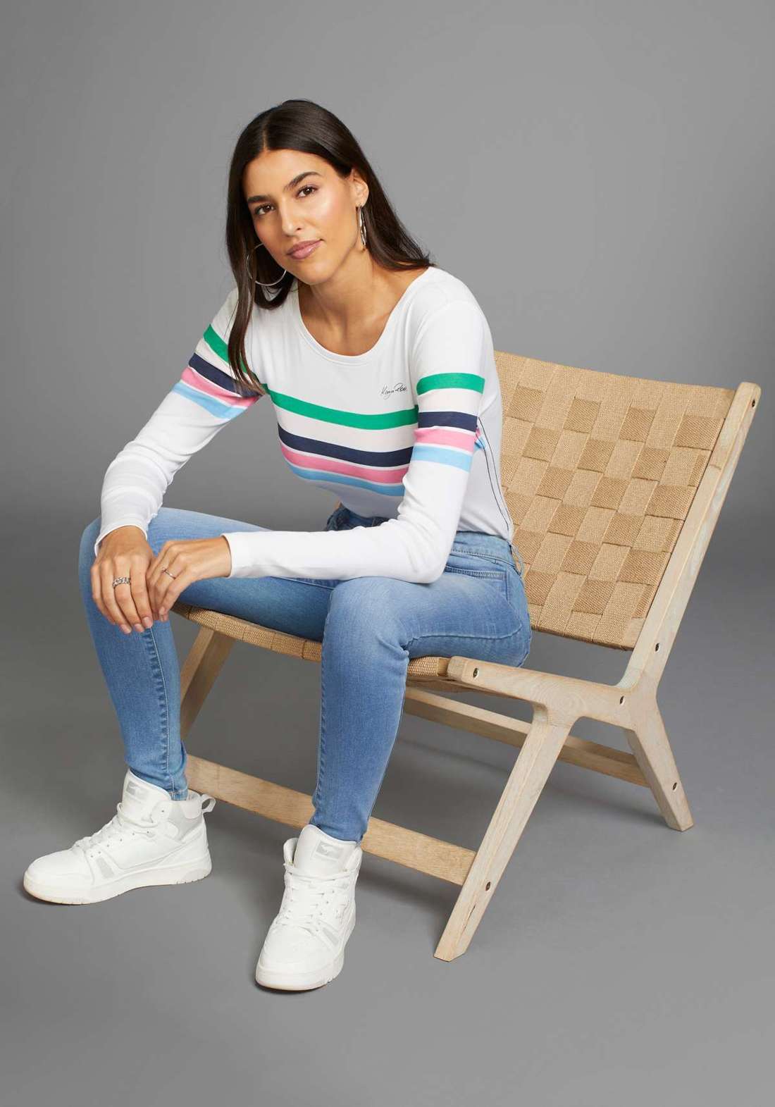 Рубашка с длинными рукавами в разноцветную полоску - НОВАЯ КОЛЛЕКЦИЯ