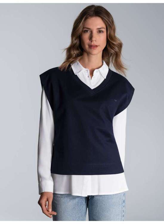 Свитер-жилет TRIGEMA Pullunder mit V-Ausschnitt