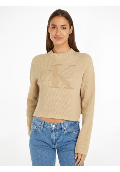 Свитер с воротником стойкой и вышивкой логотипа LOGO INTARSIA REGULAR SWEATER