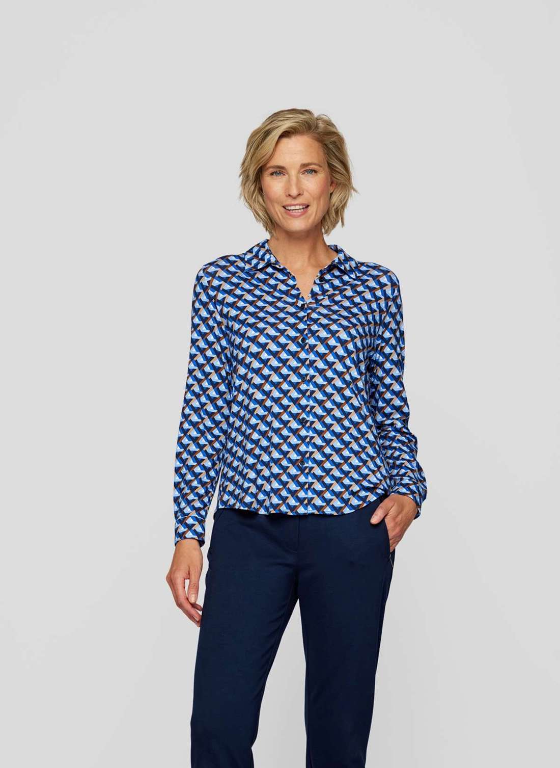 Рубашка с принтом Das Jersey Shirt mit geometrischem Muster