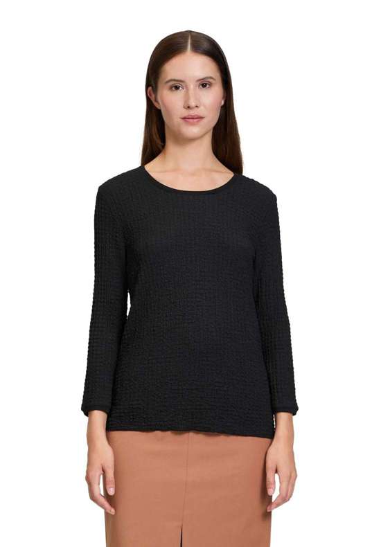 рубашка с рукавом 3/4 Strukturshirt mit Rundhalsausschnitt