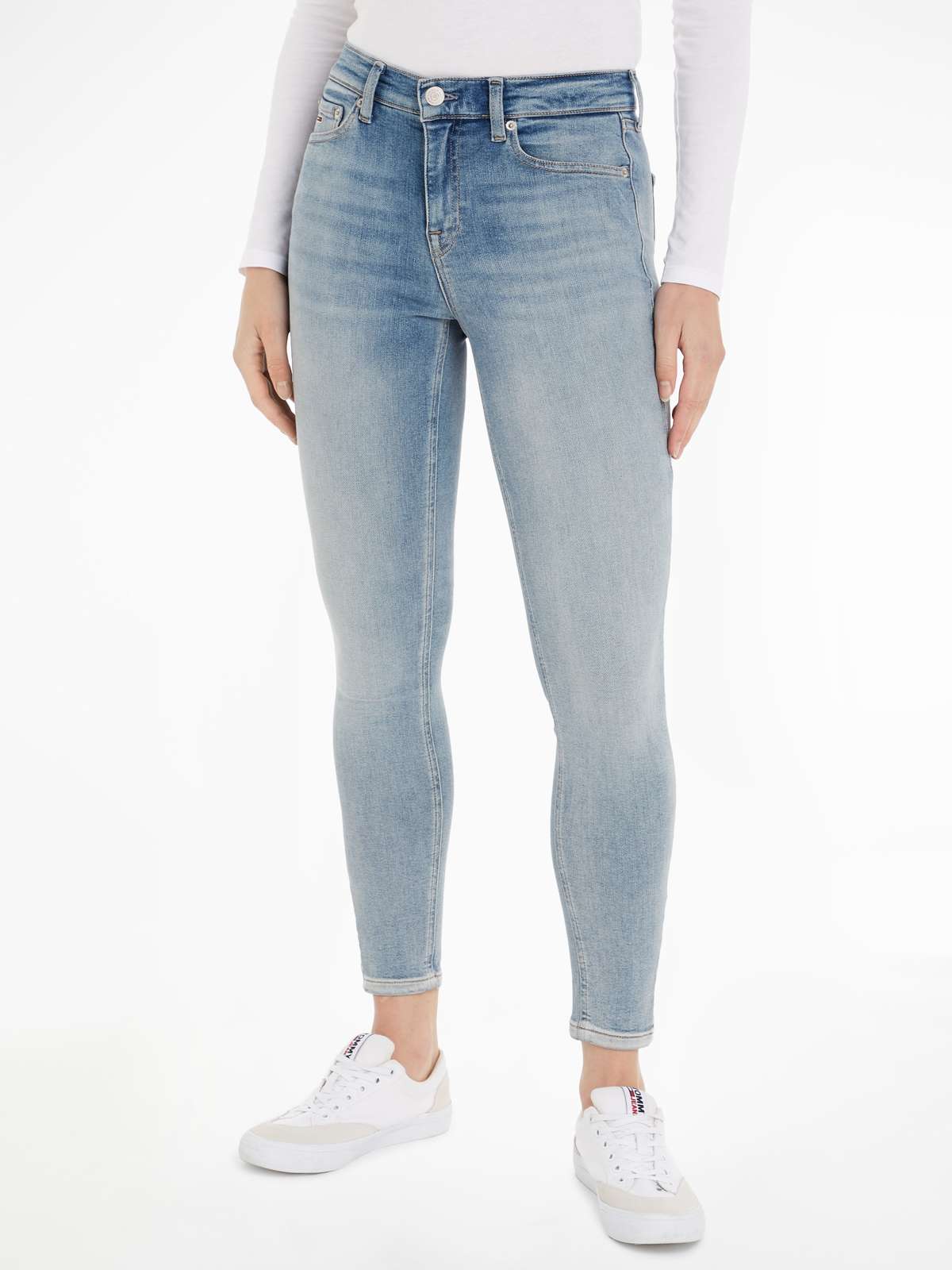 Джинсы скинни с логотипом Tommy Jeans NORA MD SKN ANK ZIP CH1218