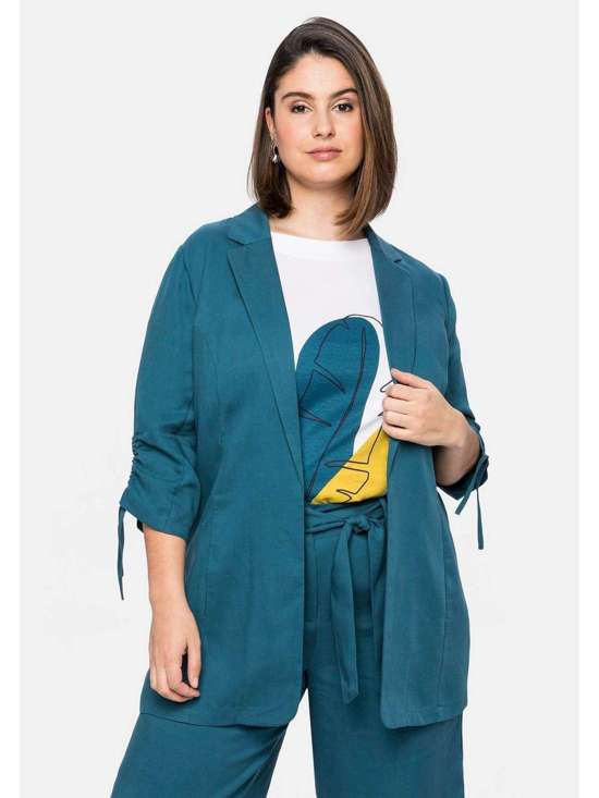 Пиджак с воротником с лацканами и рукавами 3/4. Große Größen