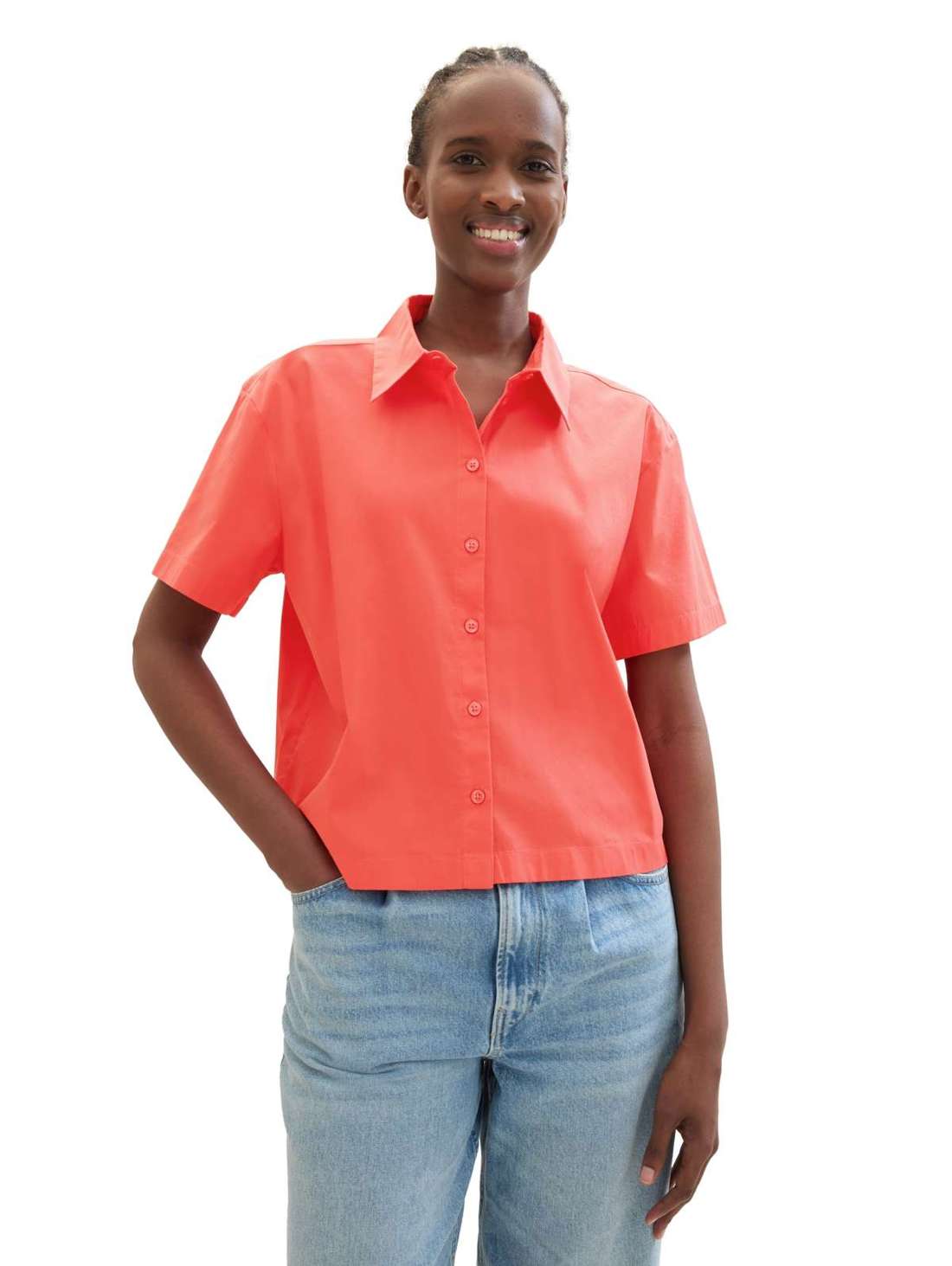 Короткая блузка-рубашка Boxy