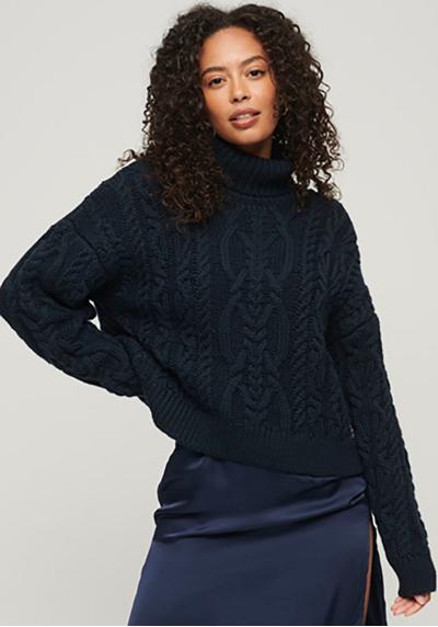 Вязаный свитер VINTAGE HIGH NECK CABLE KNIT