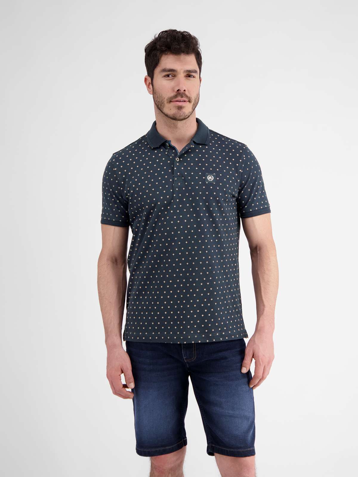рубашка поло LERROS Poloshirt mit Punkt-Print