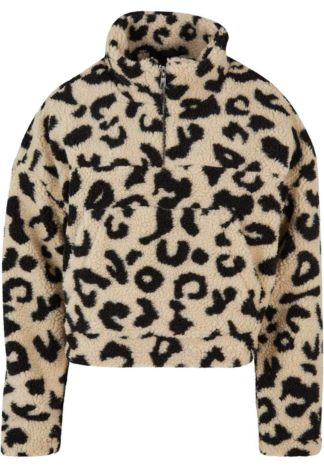 Толстовка с капюшоном Urban Classics Damen Ladies Short AOP Sherpa Troyer