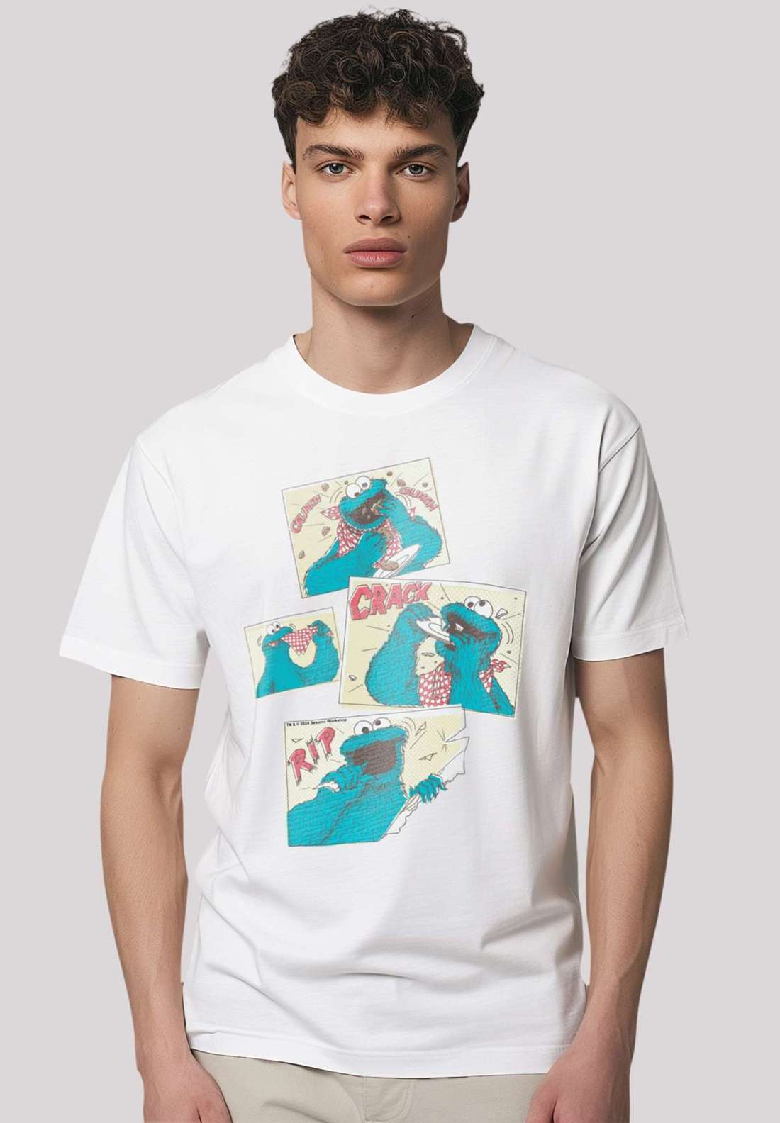 футболка Sesamstraße Cookie Monster Crunch Crack Rip