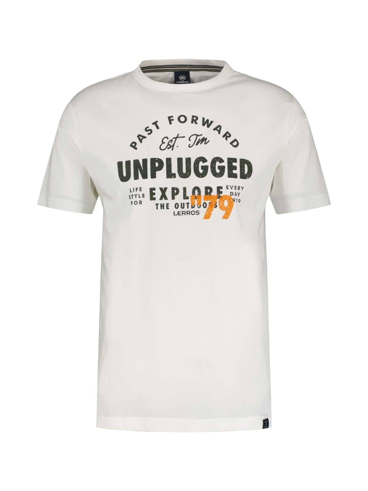 футболка LERROS T-Shirt mit Brustprint, unifarben