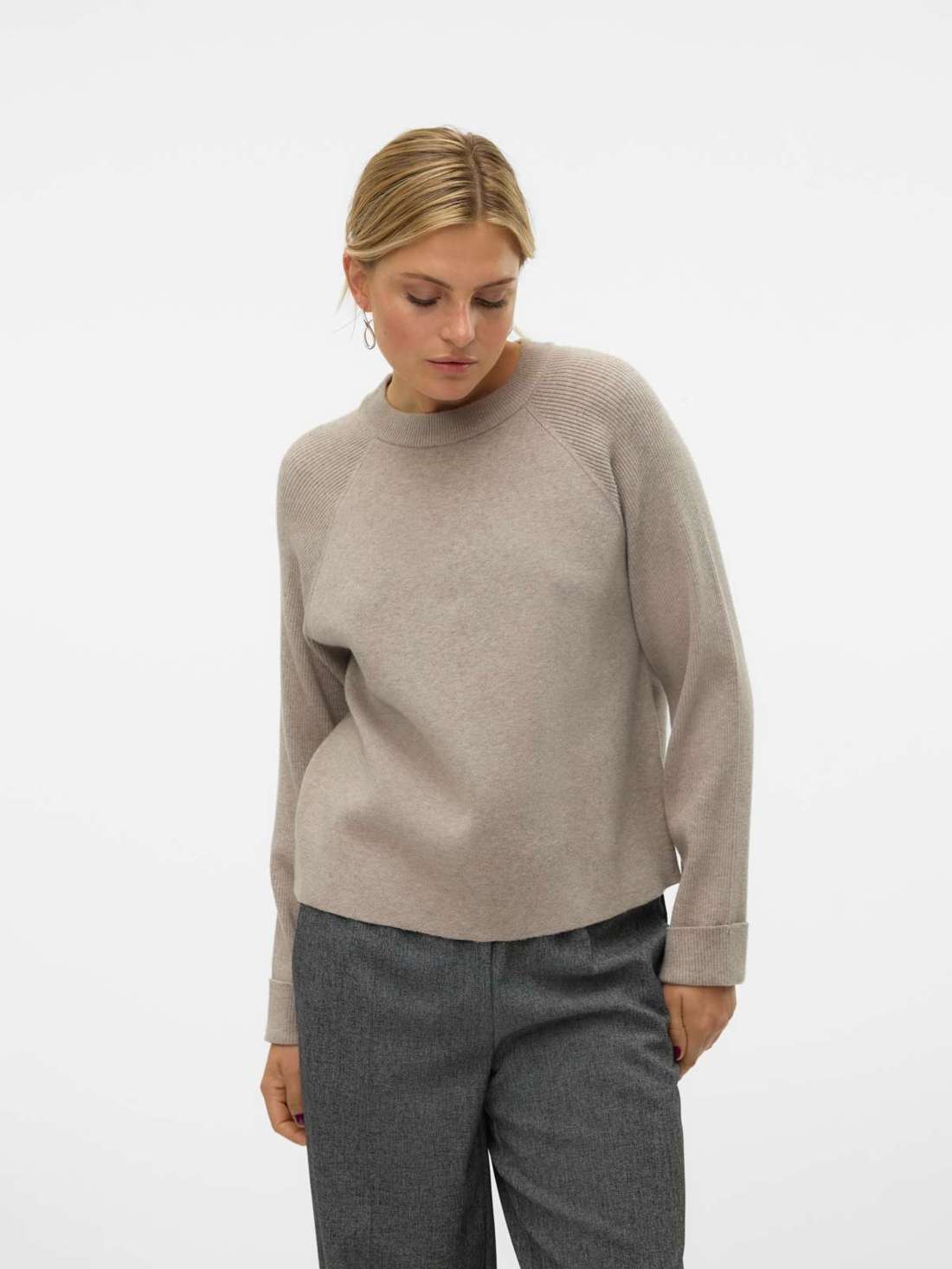 Вязаный свитер VMGOLD MIX LS O-NECK PULLOVER GA