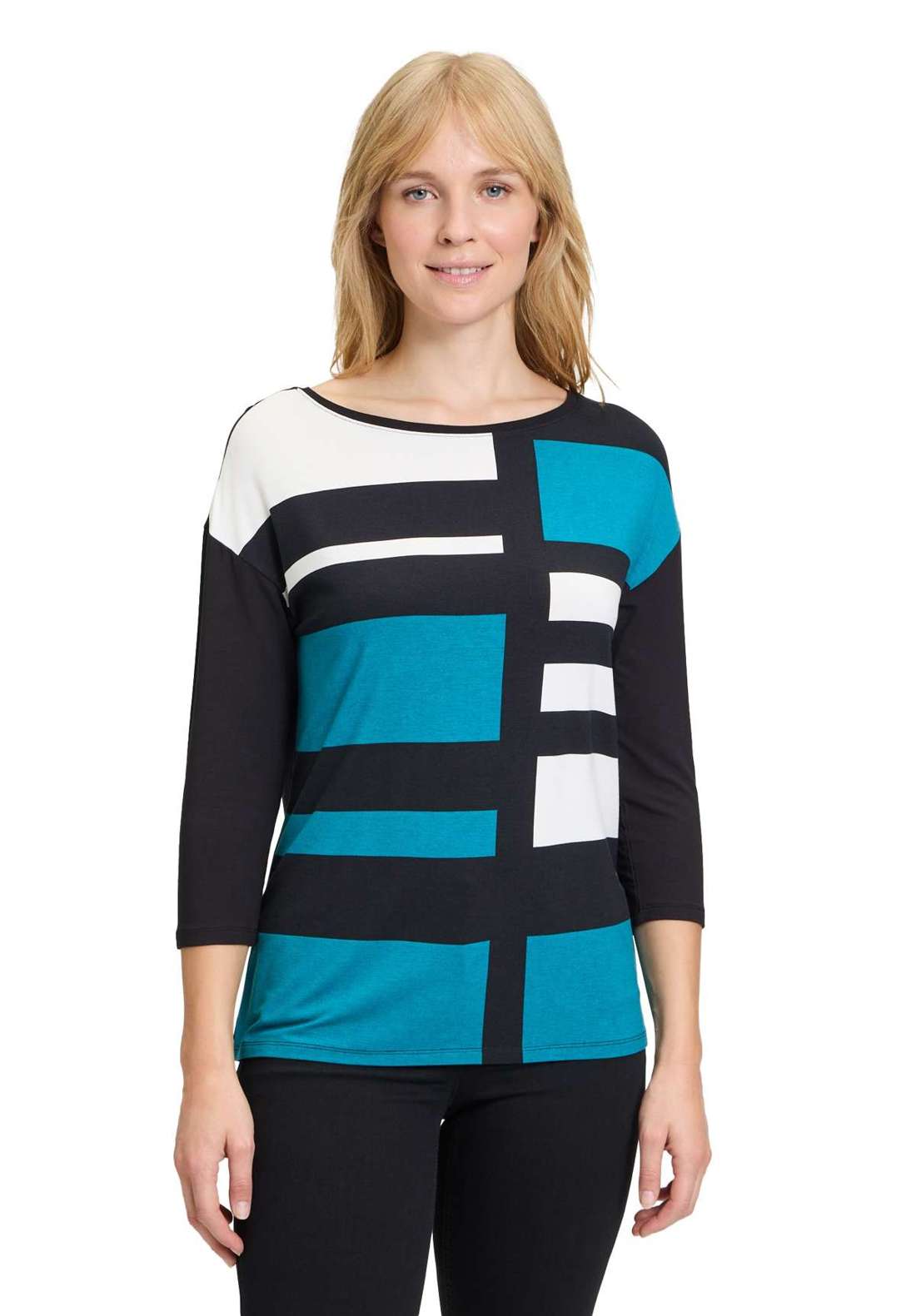 рубашка с рукавом 3/4 Blusenshirt mit U-Boot-Ausschnitt