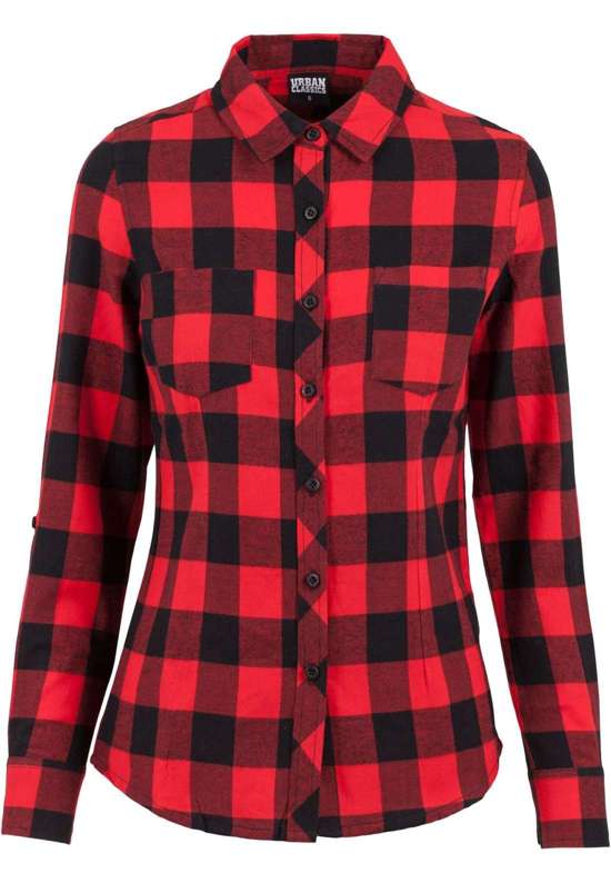 Рубашка с длинным рукавом Urban Classics Damen Ladies Turnup Checked Flanell Shirt