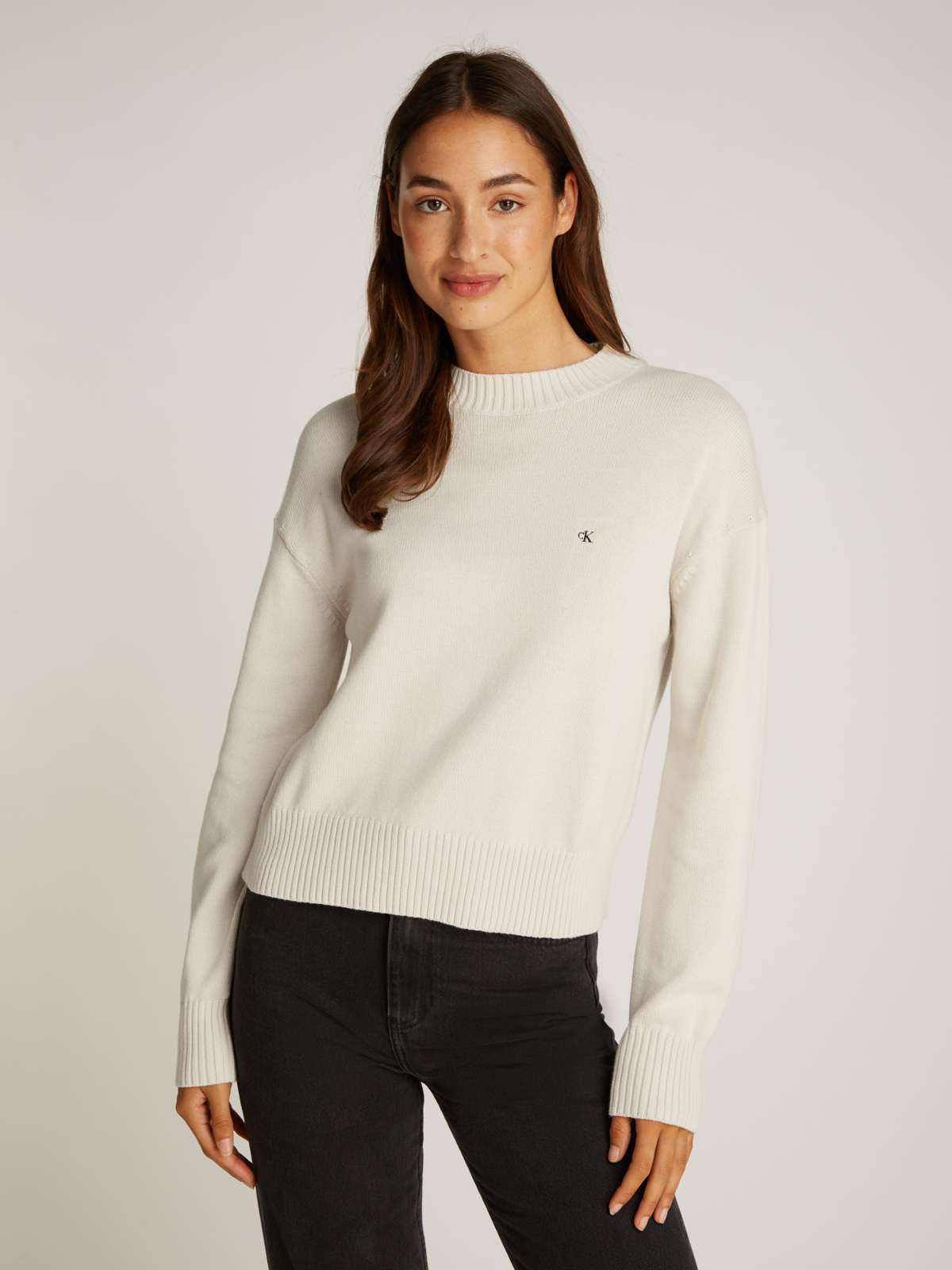 Свитер с круглым вырезом и вышивкой логотипа MONOGRAM EMBRO CREWNECK SWEATER