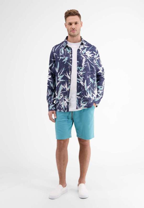 Рубашка с длинным рукавом LERROS Leinenhemd mit floralem AOP