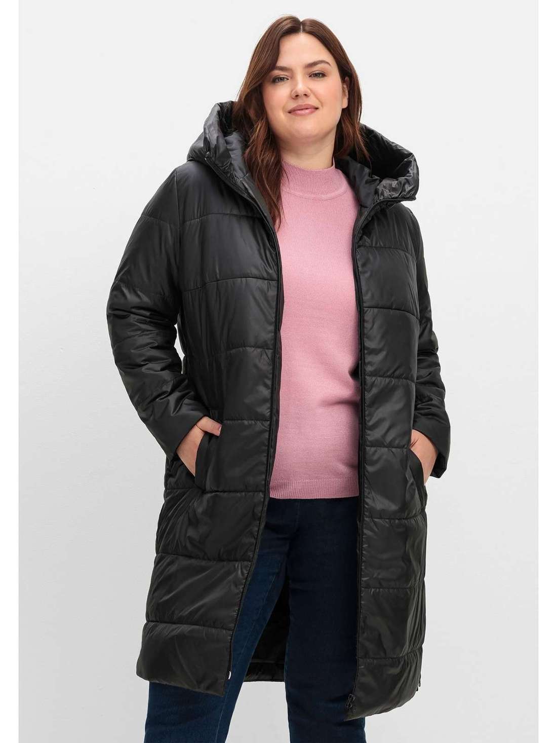 Стеганое пальто с боковыми молниями Große Größen