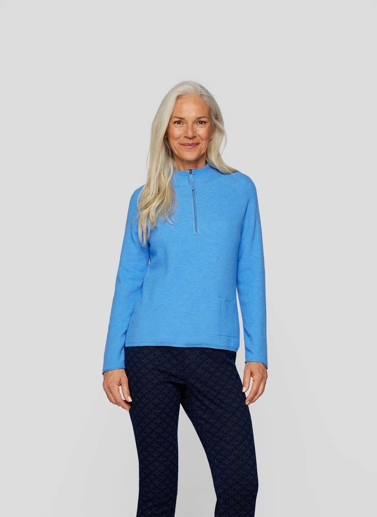 Вязаный свитер Sportiver Pullover mit praktischem Rei?verschluss