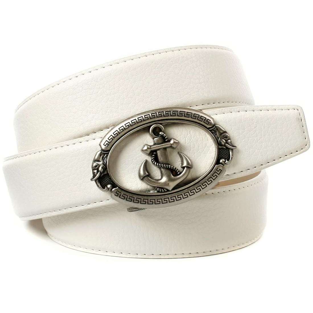 Кожаный ремень со стилизованным якорем.