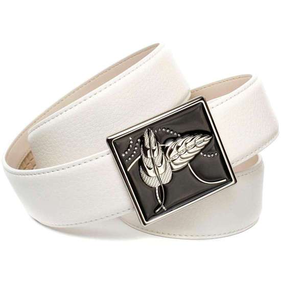 Кожаный ремень с глазурованной застежкой ручной работы.