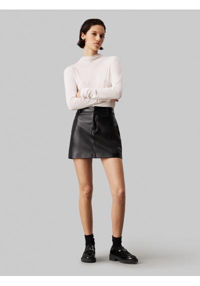 Юбка А-силуэта с нашивкой-логотипом FAUX LEATHER A-LINE MINI SKIRT