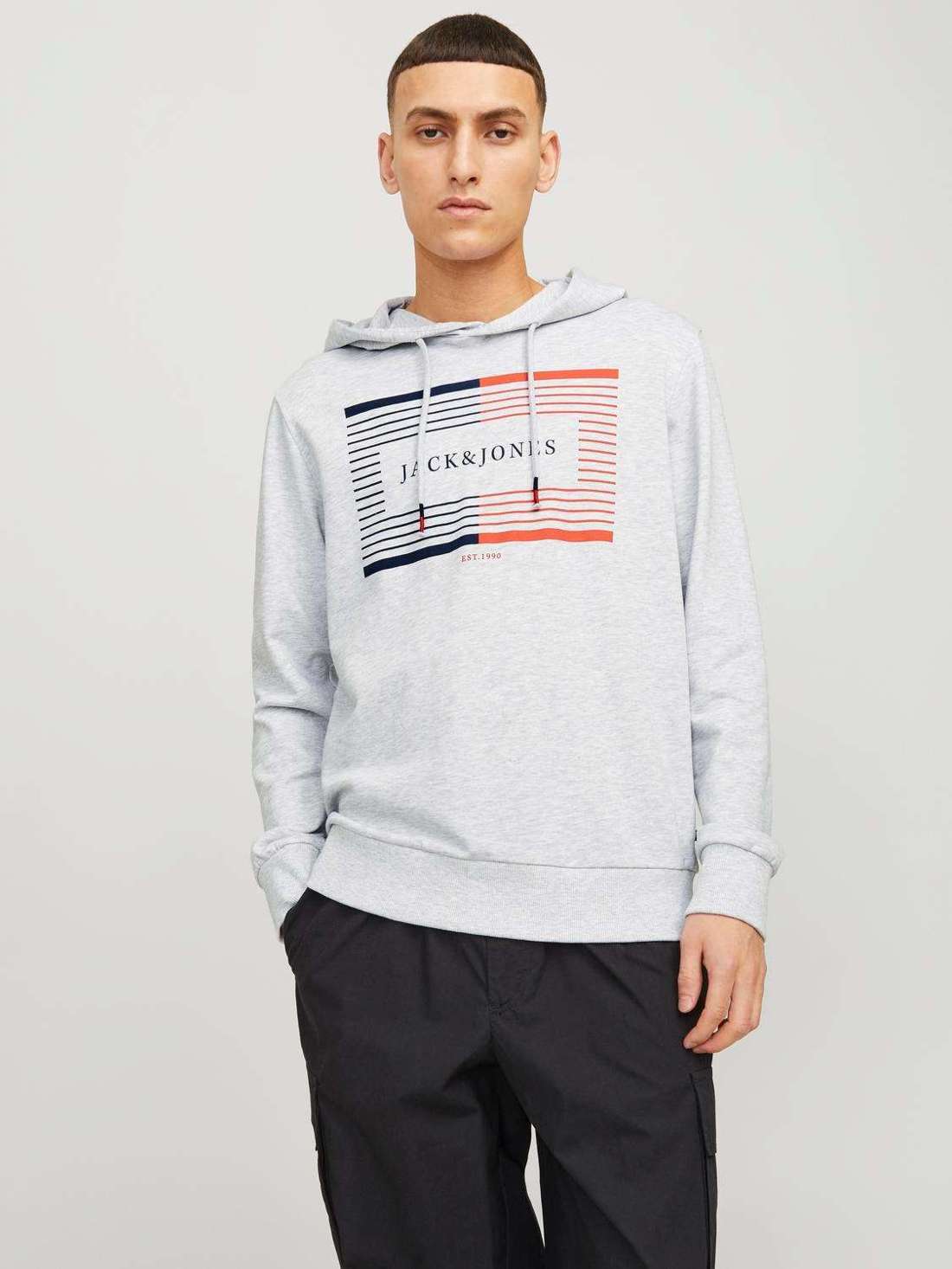 Толстовка с капюшоном JJCYRUS SWEAT HOOD: Komfortable Baumwollmischung mit coolem Gummidruck