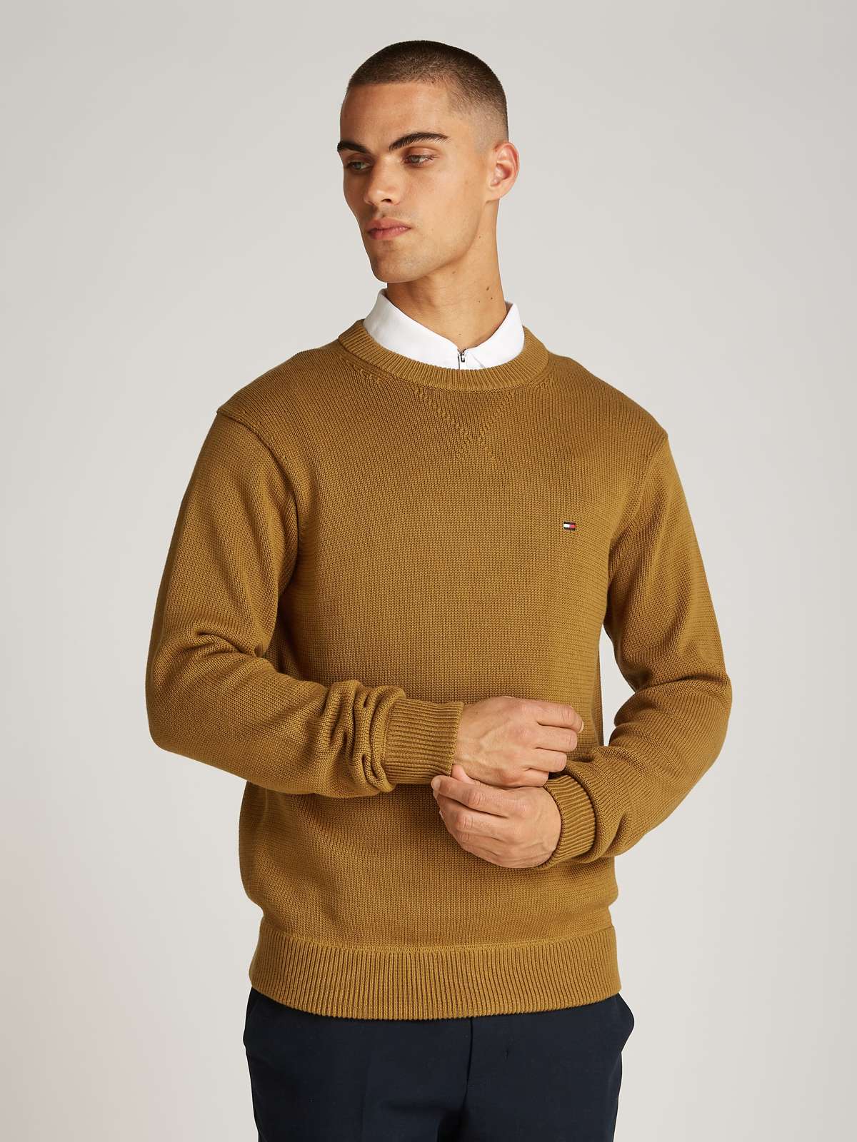 Вязаный свитер с логотипом спицами CHUNKY COTTON C NECK